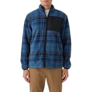 O'Neill Size M Mens Elevation Super Fleece Full Zip Blue Side Zip Pockets